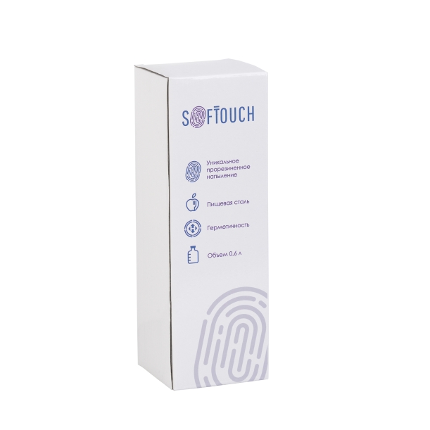 Бутылка для воды "Индиана" 600 мл, покрытие soft touch (бирюзовый) (Изображение 4)