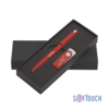 Набор ручка + флеш-карта 8 Гб в футляре, покрытие soft touch (красный) (Изображение 1)