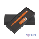 Набор ручка + флеш-карта 8 Гб в футляре, покрытие soft touch (оранжевый)