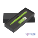 Набор ручка + флеш-карта 8 Гб в футляре, покрытие soft touch (зеленое яблоко)