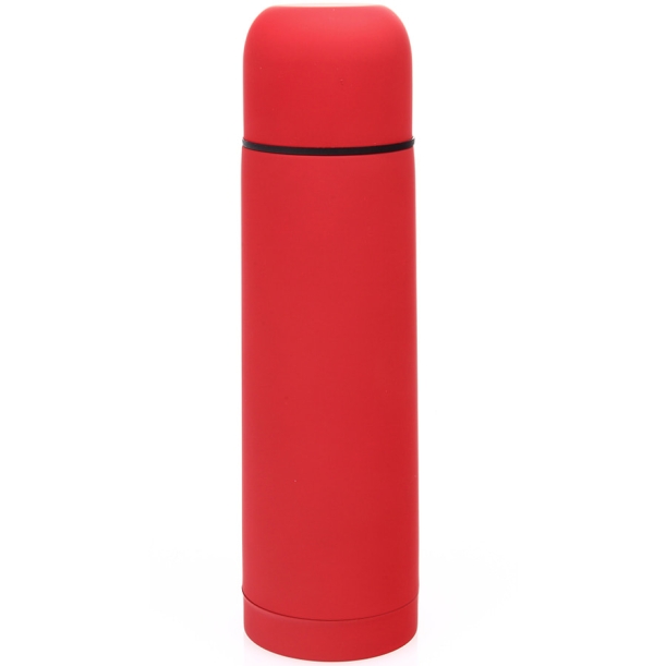 Термос вакуумный "Flask",сталь с покрытием софт тач, красный, 500 мл. (Изображение 1)