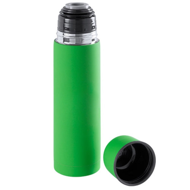 Термос вакуумный "Flask",сталь с покрытием софт тач, зеленый, 500 мл. (Изображение 1)