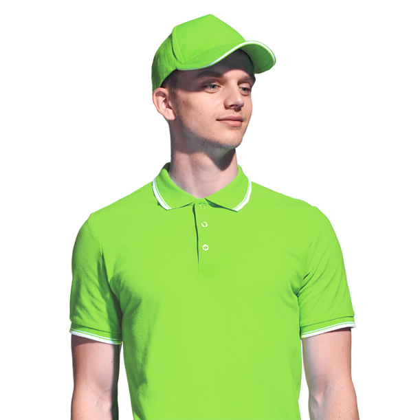 Бейсболка с кантом STAN 5 клиньев хлопок 280, 11K (Ярко-зелёный) (Изображение 1)