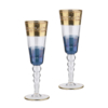 Набор для шампанского, 2 фужера (синий с золотом) (Изображение 1)