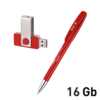 Набор ручка + флеш-карта 16Гб в футляре (красный) (Изображение 1)