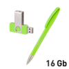 Набор ручка + флеш-карта 16Гб в футляре (зеленое яблоко) (Изображение 1)