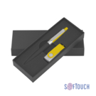 Набор ручка + флеш-карта 8 Гб в футляре, черный/желтый, покрытие soft touch # (черный с желтым)