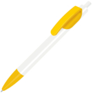 TRIS, ручка шариковая, белый корпус/ярко-желтый, пластик