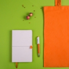 Набор подарочный WHITE&amp;amp;YOU: бизнес-блокнот, ручка, сумка, бело-оранжевый