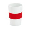 Стакан NELO, белый с красным, 350мл, 11,2х8см, тонкая керамика, силикон (Изображение 1)
