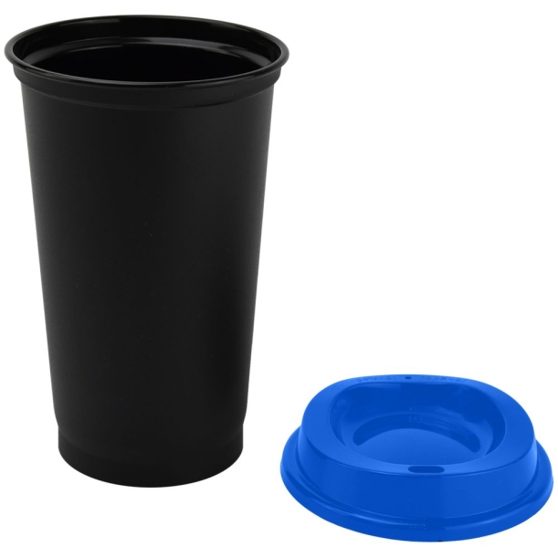 Стакан с крышкой Color Cap Black, черный с синим (Изображение 2)
