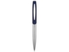 Ручка металлическая шариковая Geneva (серебристый/темно-синий)  (Изображение 2)