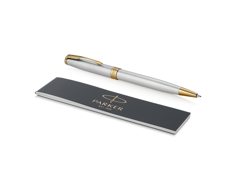 Ручка шариковая Parker Sonnet Core Stainless Steel GT (серебристый)  (Изображение 3)