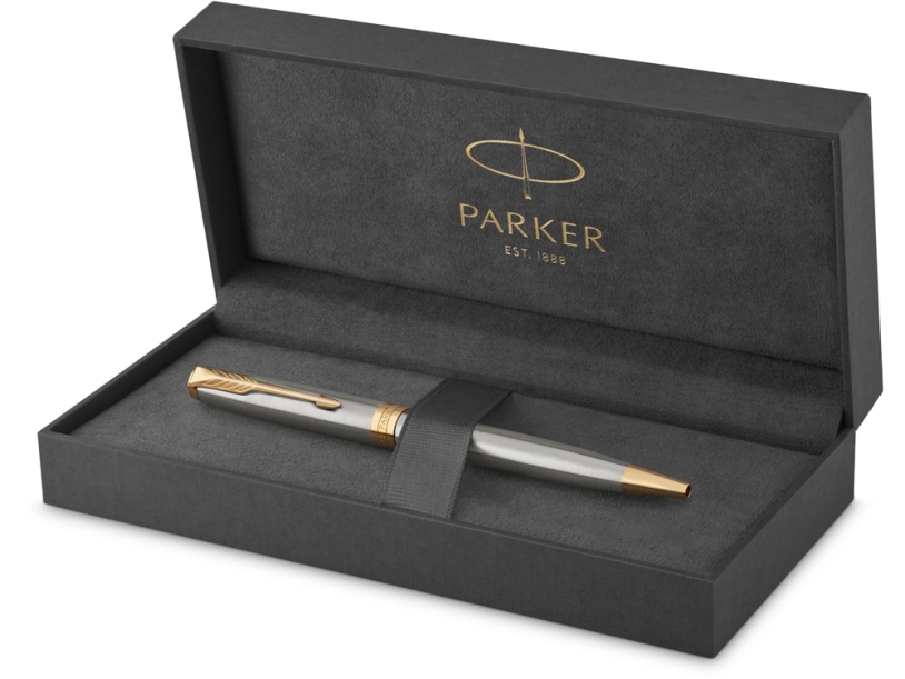 Ручка шариковая Parker Sonnet Core Stainless Steel GT (серебристый)  (Изображение 4)