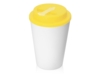 Пластиковый стакан с двойными стенками Take away (белый/желтый)  (Изображение 1)