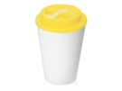 Пластиковый стакан с двойными стенками Take away (белый/желтый) 