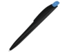 Ручка шариковая пластиковая Stream (черный/голубой)  (Изображение 1)
