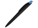Ручка шариковая пластиковая Stream (черный/голубой) 
