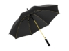 Зонт-трость Colorline с цветными спицами и куполом из переработанного пластика (черный/желтый)  (Изображение 1)