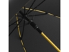 Зонт-трость Colorline с цветными спицами и куполом из переработанного пластика (черный/желтый)  (Изображение 2)
