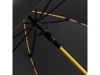 Зонт-трость Colorline с цветными спицами и куполом из переработанного пластика (черный/желтый)  (Изображение 4)