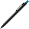 Ручка шариковая Chromatic, черная с голубым (Изображение 2)