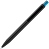 Ручка шариковая Chromatic, черная с голубым (Изображение 3)