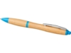 Ручка шариковая Nash из бамбука (голубой/натуральный)  (Изображение 3)
