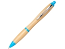 Ручка шариковая Nash из бамбука (голубой/натуральный) 