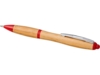 Ручка шариковая Nash из бамбука (красный/натуральный)  (Изображение 3)