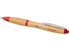 Ручка шариковая Nash из бамбука (красный/натуральный)  (Изображение 4)