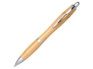 Ручка шариковая Nash из бамбука (серебристый/натуральный) 
