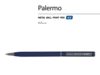Ручка металлическая шариковая Palermo, софт-тач (серебристый/темно-синий)  (Изображение 2)