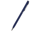 Ручка металлическая шариковая Palermo, софт-тач (серебристый/темно-синий) 