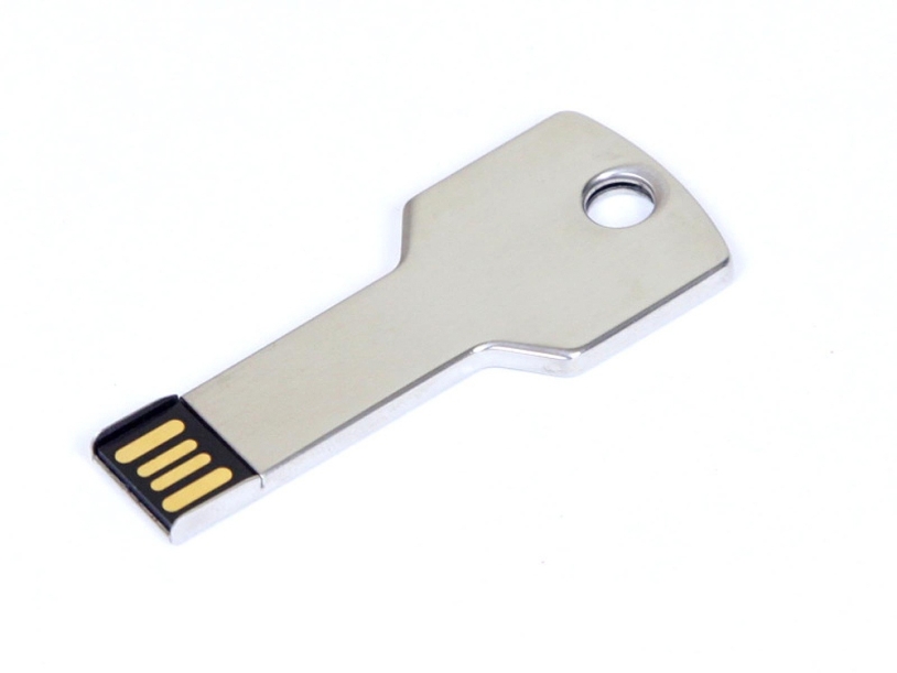 USB 2.0- флешка на 32 Гб в виде ключа (серебристый) 32Gb (Изображение 1)