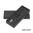 Набор ручка + флеш-карта 16 Гб в футляре, черный, покрытие soft grip (черный)