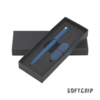 Набор ручка + флеш-карта 16 Гб в футляре, покрытие soft grip (темно-синий) (Изображение 1)