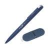 Набор ручка + флеш-карта 16 Гб в футляре, покрытие soft grip (темно-синий) (Изображение 2)