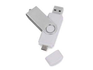 USB/micro USB-флешка на 16 Гб Квебек OTG (белый) 16Gb