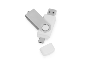 USB3.0/USB Type-C флешка на 16 Гб Квебек C (белый) 16Gb
