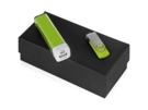 Подарочный набор Flashbank с флешкой и зарядным устройством (зеленый) 8Gb