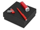 Подарочный набор On-the-go с флешкой, ручкой и зарядным устройством (красный) 8Gb
