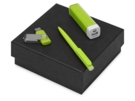 Подарочный набор On-the-go с флешкой, ручкой и зарядным устройством (зеленое яблоко) 8Gb