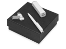 Подарочный набор On-the-go с флешкой, ручкой и зарядным устройством (белый) 8Gb