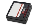 Подарочный набор Reporter Plus с флешкой, ручкой и блокнотом А6 (красный/красный) 8Gb