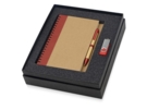 Подарочный набор Essentials с флешкой и блокнотом А5 с ручкой (красный/красный/натуральный) 8Gb
