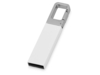 USB-флешка на 16 Гб Hook с карабином (серебристый/белый) 16Gb (Изображение 1)
