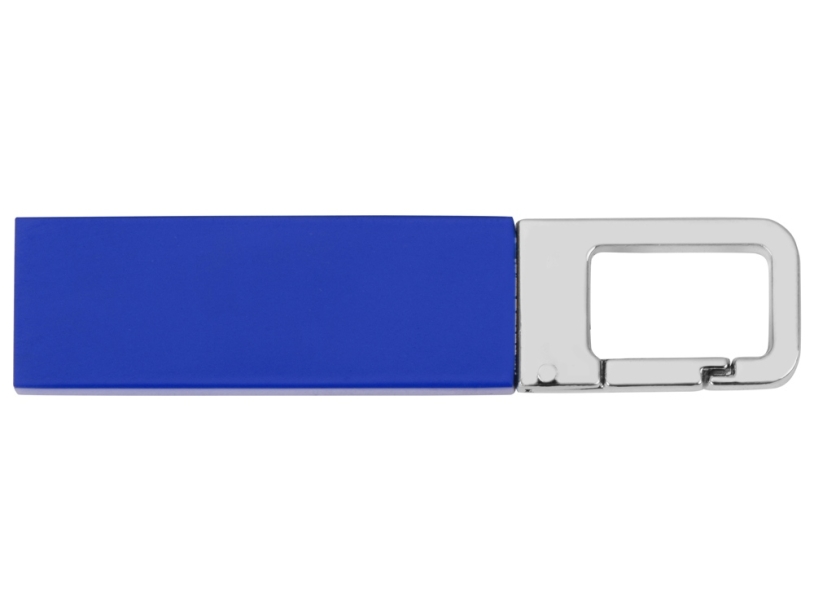 USB-флешка на 16 Гб Hook с карабином (синий/серебристый) 16Gb (Изображение 2)