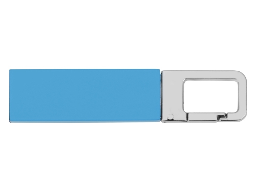 USB-флешка на 16 Гб Hook с карабином (голубой/серебристый) 16Gb (Изображение 2)