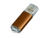 USB 2.0- флешка на 16 Гб с прозрачным колпачком (коричневый) 16Gb (Изображение 1)